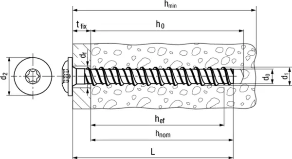 Betonschrauben TECFI HXE06