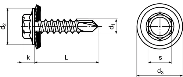 Fassaden-Bohrschrauben mit Dichtscheibe BOSSARD Typ JT-2