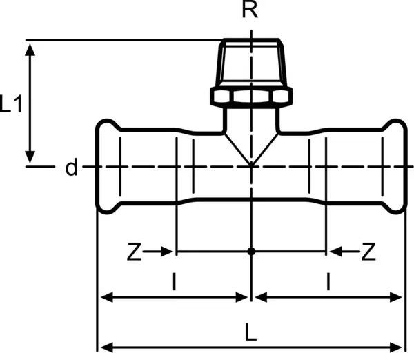 T-Stücke 90° mit AG EUROTUBI Inox M-Profil