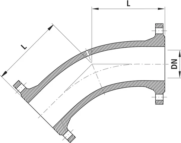 Flanschbögen 45° HAWLE 8540
