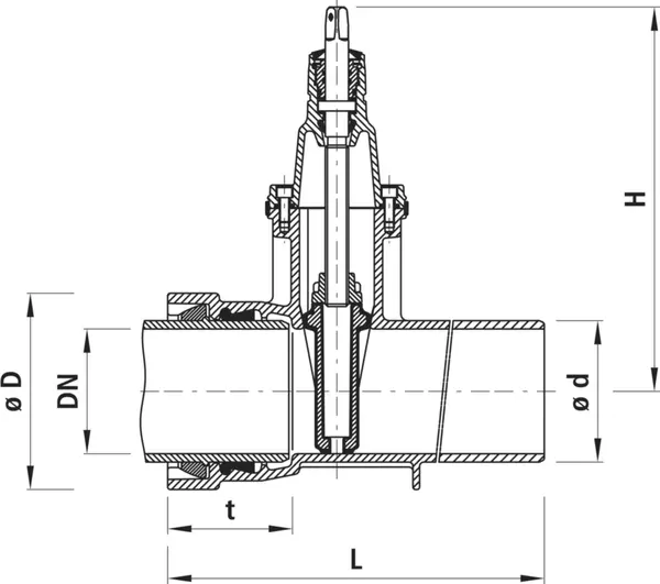 Spitzend-/Muffen-Schieber HAWLE BLS 4028