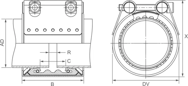 Kupplungen Metal-Grip STRAUB EPDM-ES