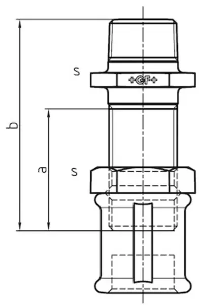 Langgewindenippel +GF+ 535