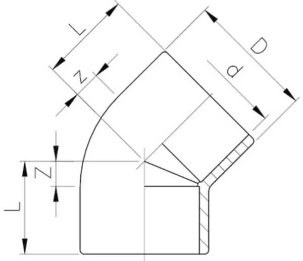 Winkel 45° +GF+ Instaflex