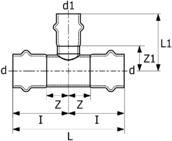 T-Stücke 90° EUROTUBI C-Stahl V-Profil