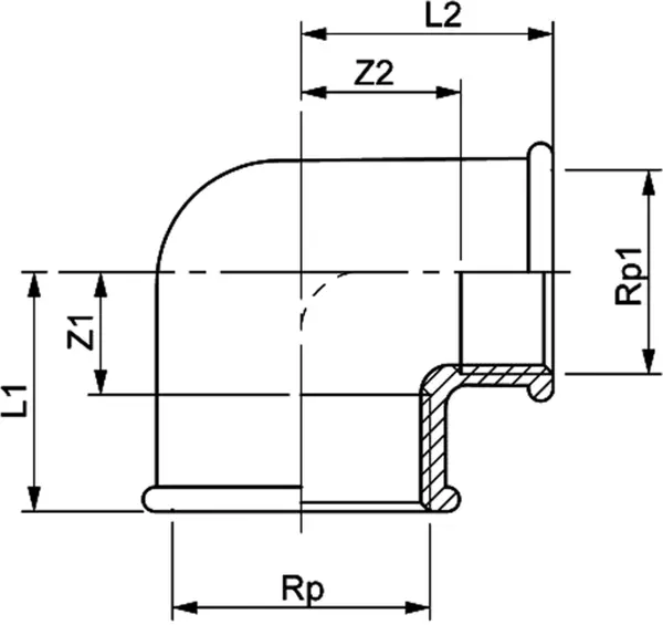 Winkel RARIC Messing