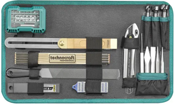 Werkzeugkoffer gefüllt TECHNOCRAFT Professional Metabox wood 107 Premium