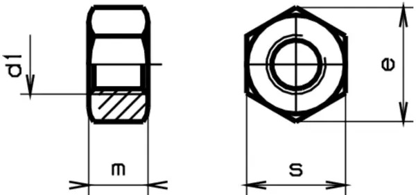 Muttern 6kt 1 d 