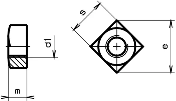 Vierkantmuttern 