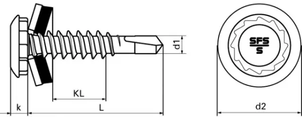 Bohrschrauben mit Dichtscheibe SX3-L12-S16/S19