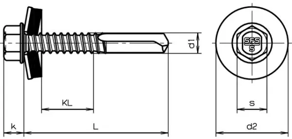 Bohrschrauben mit Dichtscheibe SX14-S16/S19