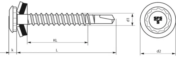 Bohrschrauben mit Dichtscheibe SXW-L12-S14/S16