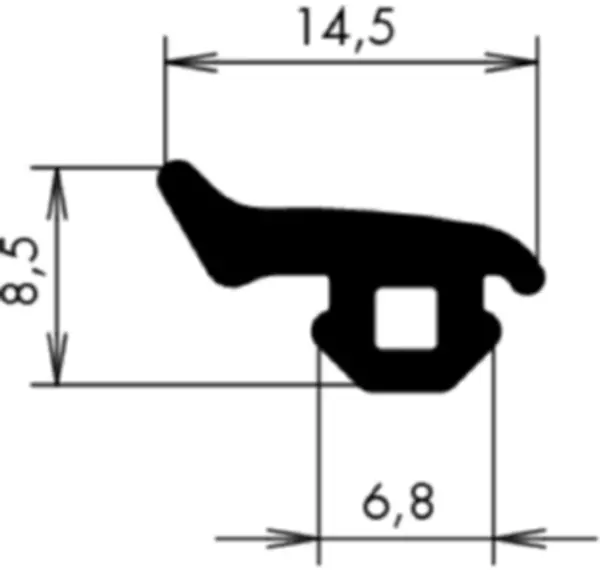 Universal- und Torprofile APSOseal J Aussenmasse 15.00 x 8.50 mm