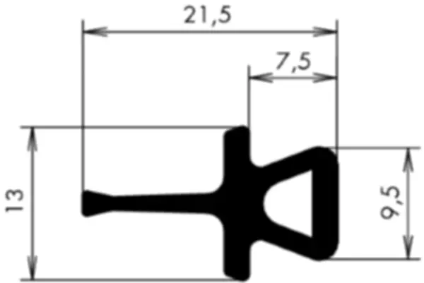 Universal- und Torprofile APSOseal J Aussenmasse 21.50 x 13.00 mm