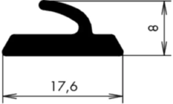 Universal- und Torprofile APSOseal J Aussenmasse 17.60 x 8.00 mm