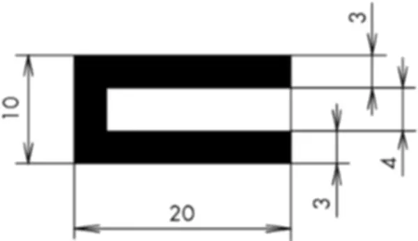 U-Profile eckige Schulter APSOseal EPDM Höhe 10.00 mm Dicke 3.00 mm
