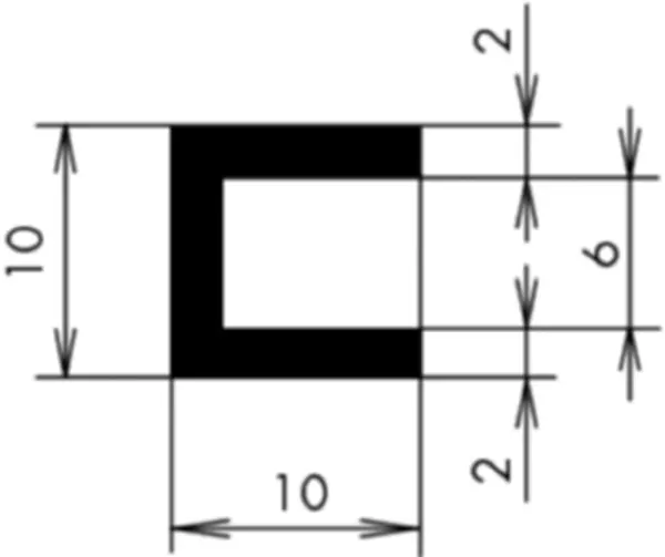 U-Profile eckige Schulter APSOseal EPDM Höhe 10.00 mm Dicke 2.00 mm