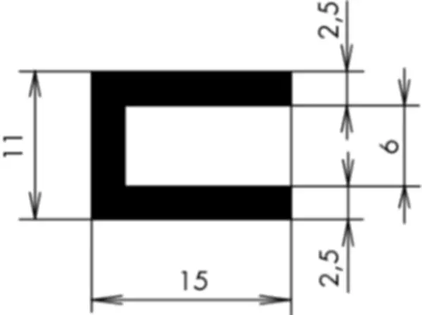 U-Profile eckige Schulter APSOseal EPDM