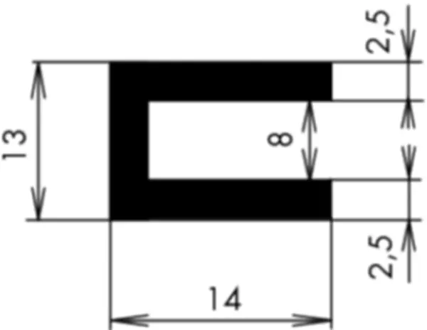 U-Profile eckige Schulter APSOseal EPDM