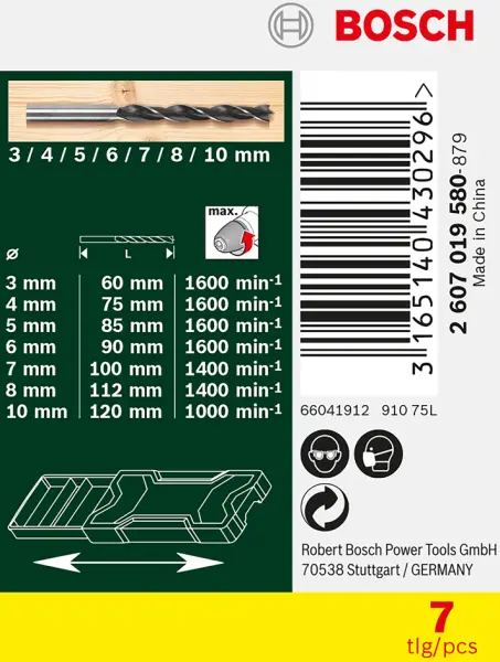 Holzspiralbohrer-Sätze BOSCH Mini-X-Line