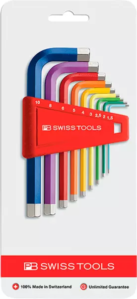 Serie di chiavi esagonali PB Swiss Tools 210.H-10 RB CN