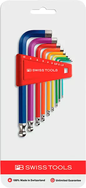 Stiftschlüssel-Sätze Inbus mit Kugelkopf PB Swiss Tools PB 212.H-10 RB CN