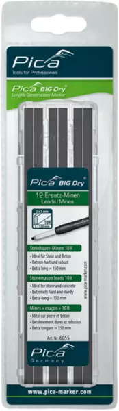 Ersatzminen graphit PICA BIG-Dry Steinhauer Inhalt Set 12 Stück SB