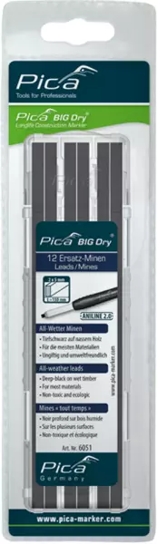 Ersatzminen graphit PICA Big-Dry ANILINE 2.0 Inhalt Set 12 Stück SB