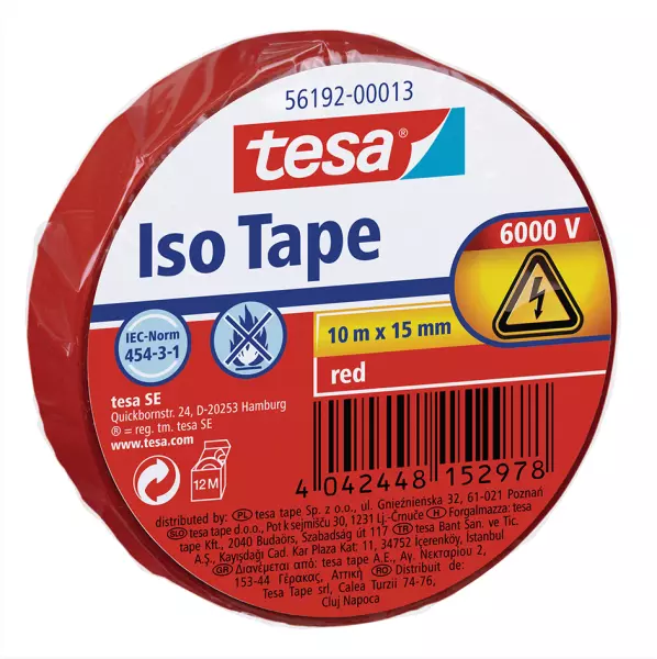 Isolierbänder TESA Iso Tape 15 mm x 10 m rot