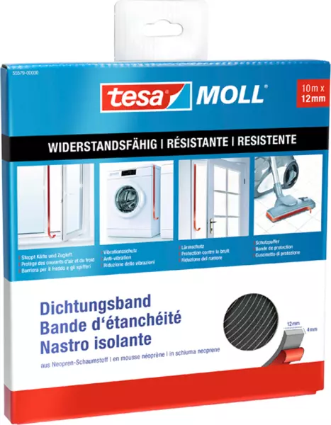 Dichtungsbänder TESA tesamoll 4722 Neopren schwarz 12x4 mm