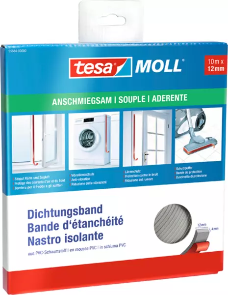 Dichtungsbänder TESA tesamoll 4702 PVC grau 12x4 mm