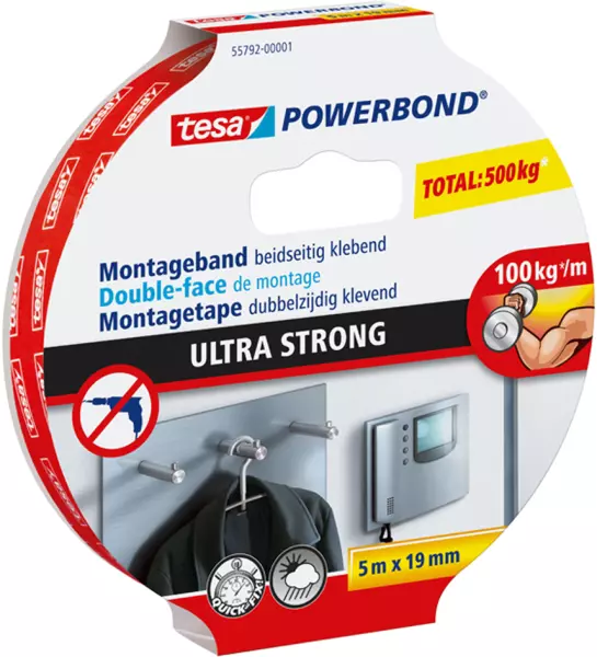 Montagebänder TESA Powerbond Ultra Strong 19 mmx5.0 m