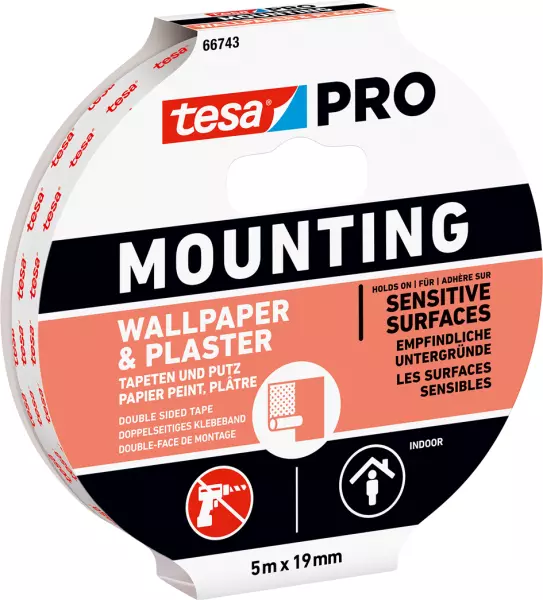 Montagebänder TESA Mounting PRO Tapete&Putz PE weiss 132352.0500