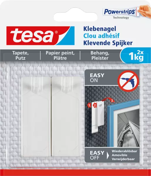 Klebenägel TESA Haltekraft 1 kg Inhalt 2 Stück