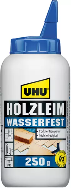 Dispersionsklebstoffe UHU D3 wasserfest Flasche 250 g