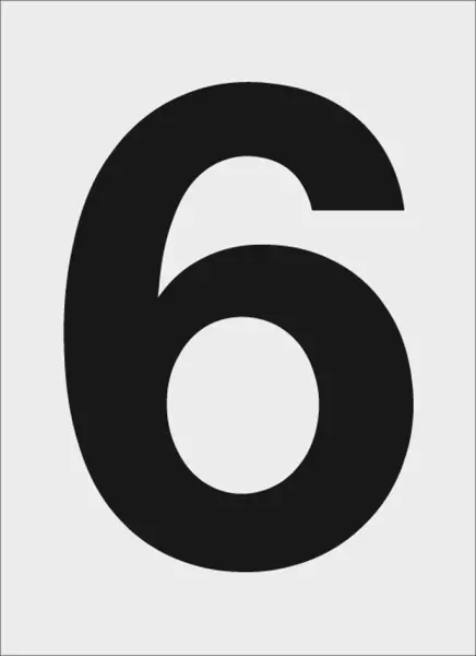 Zahlenschilder Zeichen 6