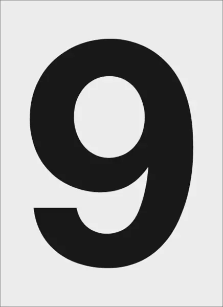 Zahlenschilder Zeichen 9