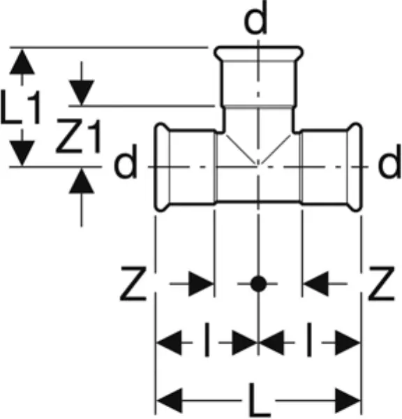 T-Stücke GEBERIT Mapress Edelstahl