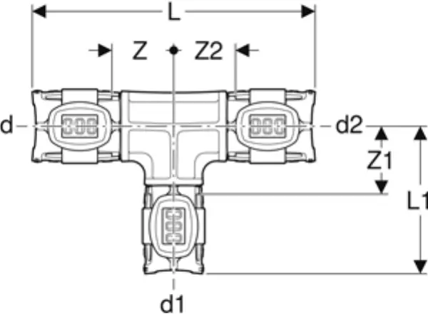 T-Stücke reduziert GEBERIT FlowFit