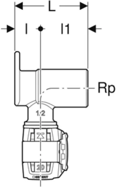 Eckanschlusswinkel GEBERIT FlowFit