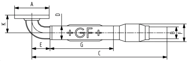 Gebäudeeinführungen Festflansch 90° INOX +GF+ GEBEF1140