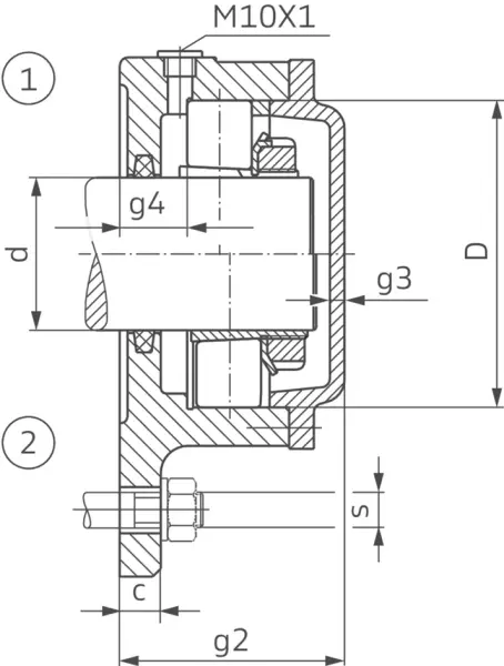 Flanschlagergehäuse FAG F5