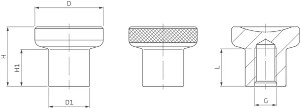 Knopfgriffe mit Sacklochgewinde HALDER