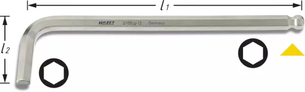 Stiftschlüssel Inbus mit Kugelkopf HAZET 2105LG