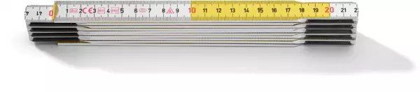 Gliedermeter Holz T59-2-10VG weiss/gelb 2 m