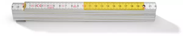 Gliedermeter Holz H4003WG DU weiss/gelb 2 m