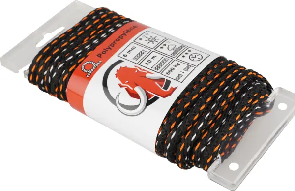 Seile MAMUTEC schwarz / orange / weiss 10 m x Ø 6 mm