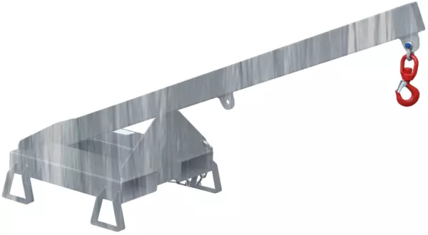 Lastarm,Tragl. 1000kg,LxB 1600x600mm,Arm starr,25° geneigt,Stahl verzinkt