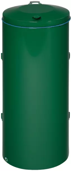 Abfallbehälter,f. innen/außen, 120l,HxØ 980x500mm,Korpus Stahl RAL6001