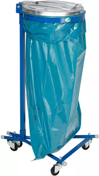 Müllsackständer,1 Müllsac- khalter,HxBxT 1000x500x530mm, Gestell enzianblau